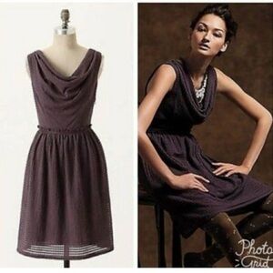 Anthropologie Ric Rac Waffle Weave Fit Flare A-line Dress Small S Plum Purple